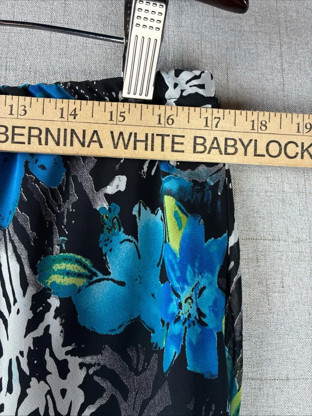 Chicos 3 Blue Floral Skirt Lined Hi Lo Ruffle Tropical Black Zebra Flouncy XL